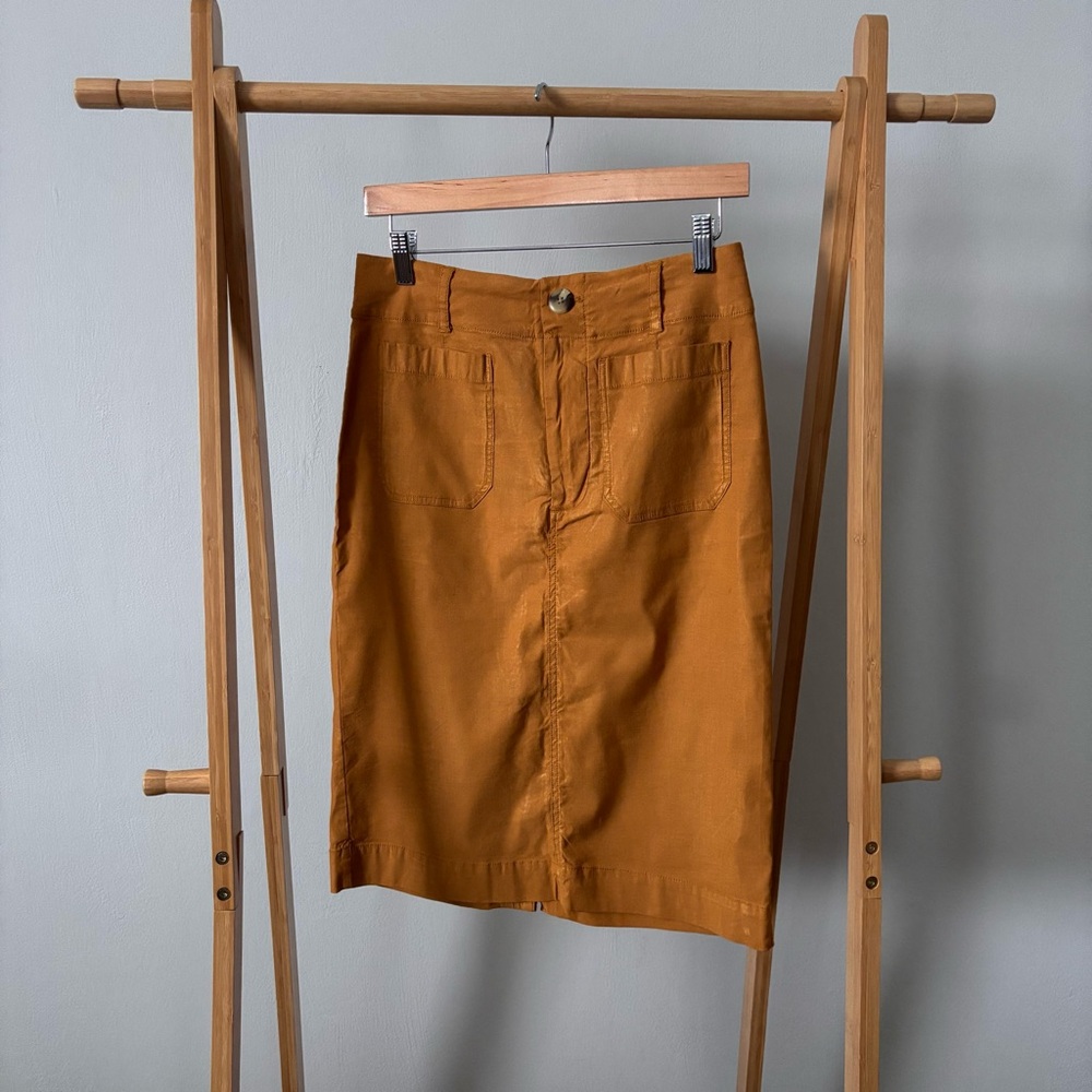 Maeve Rust-Tan Pencil Skirt